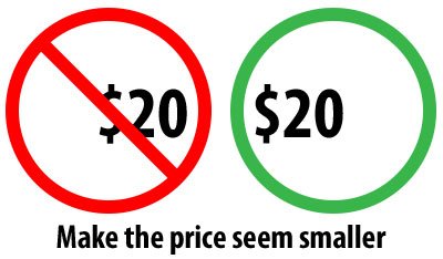 Make the price seem smaller by placing it on the left